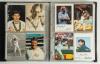 Test and County postcards 1970s-1990s. Large black binder comprising over 380 postcards, promotional cards and postcard size photographs covering Test and County players, cricket grounds, and modern reproduction postcards. Around eighty are individually s - 6