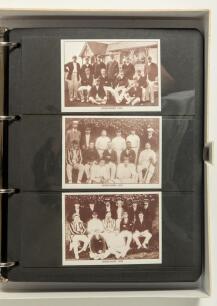 County Print Services modern cricket card sets. Binder comprising a nicely presented collection of eight complete sets of modern trade card issues with the odd card signed. Sets are &lsquo;County Cricket Teams 1900-1914&rsquo; (48 cards). &lsquo;Cricket&rsquo;s Pace Partners&rsquo; (1