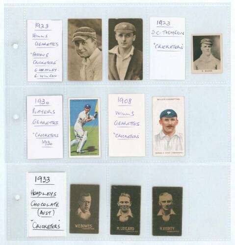 Yorkshire cigarette and collectors&rsquo; cards early 1900s onwards. Album comprising a comprehensive collection of over two hundred and thirty cigarette and collectors&rsquo; card, each depicting a Yorkshire cricketer. Includes a good number of earlier issues, also 
