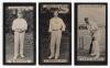 Yorkshire. Clarke&rsquo;s Cigarettes &lsquo;Cricketer Series&rsquo; 1901. Wm. Clarke & Son, Liverpool & London. Three rare individual cards from the series of fifty, series no. 10 W. Rhodes, no. 12 J. Tunnicliffe, and no. 28 Lord Hawke. Good/ very good condition.