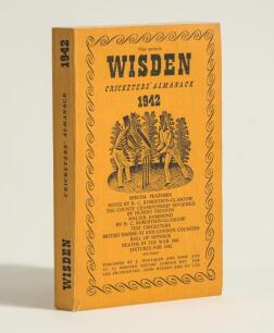 Wisden Cricketers&rsquo; Almanack 1942. 79th edition. Original limp cloth covers. Only 4100 paper copies printed in this war year. Very good/excellent condition. Rare war-time edition