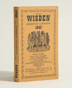 Wisden Cricketers&rsquo; Almanack 1943. 80th edition. Original limp cloth covers. Only 5600 paper copies printed in this war year. Very good/excellent condition. Rare war-time edition