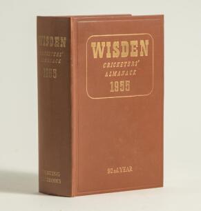 Wisden Cricketers&rsquo; Almanack 1955. Original hardback. Very light vertical crease to spine otherwise in good/very good condition