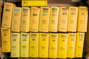 Wisden Cricketers&rsquo; Almanack 1972 to 2025. Original hardback editions with dustwrapper. Some wear to the head and base of some dustwrappers otherwise in good/very good condition. Sold with three Wisden related publications. Qty 57