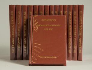 Wisden Cricketers&rsquo; Almanack 1864-1878. Fifteen facsimile editions published by John Wisden & Co Ltd, London 1991. Limited edition 262/1000. Brown hard board covers with gilt lettering to covers and spine. Lacking original yellow presentation box as issued