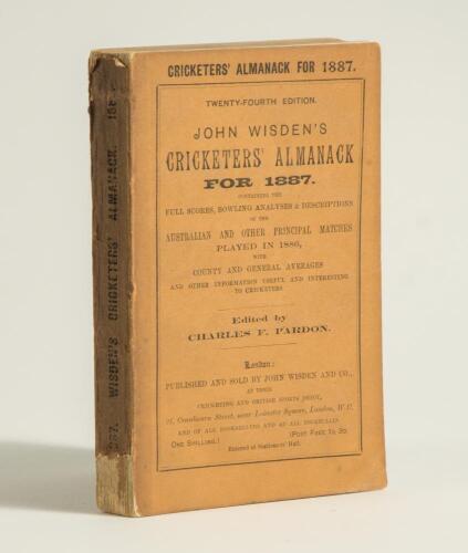 Wisden Cricketers&rsquo; Almanack 1887. 24th edition. Original paper wrappers. Some loss to the head and base of the spine paper, otherwise in good/very good condition