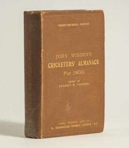 Wisden Cricketers&rsquo; Almanack 1900. 37th edition. Original hardback. Dulling to the gilt titles on the spine, some wear to board extremities and the spine paper, light very minor crease to the front board, odd very minor faults otherwise in good condition w