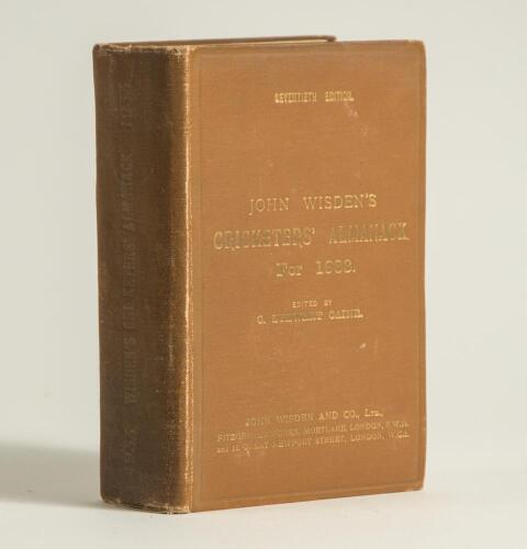 Wisden Cricketers&rsquo; Almanack 1933. 70th edition. Original hardback. General wear to boards, board extremities and spine, dulling to the gilt titles on the spine and to a lesser extent the front board otherwise in good condition