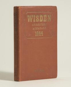 Wisden Cricketers&rsquo; Almanack 1944. 81st edition. Original hardback. Only 1500 hardback copies were printed in this war year. Some dulling to the gilt titles on the front board and spine, bumping to one board corner otherwise in good+ condition. A rare wart