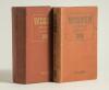 Wisden Cricketers&rsquo; Almanack 1946 & 1947. Original hardback editions. The 1946 edition with some light fading to boards, some dulling to gilt titles, the 1947 edition with breaking to rear internal hinges, some dulling to the gilt titles on the spine other