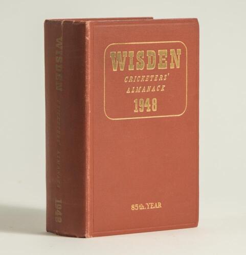 Wisden Cricketers&rsquo; Almanack 1948. Original hardback. Minor wear to spine paper otherwise in good/very good condition