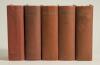 Wisden Cricketers&rsquo; Almanack 1949 to 1953. Original hardback editions. All with broken or breaking front internal hinges with the exception of the 1953 edition, the 1951 edition with broken rear hinges, all editions with dulled gilt titles to spines, some 