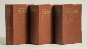 Wisden Cricketers&rsquo; Almanack 1961, 1963 and 1964. Original hardback editions. Some dulling to gilt titles on all three editions, the 1961 and 1964 editions with wear and slight breaking to the front internal hinges otherwise in good condition. Qty 3
