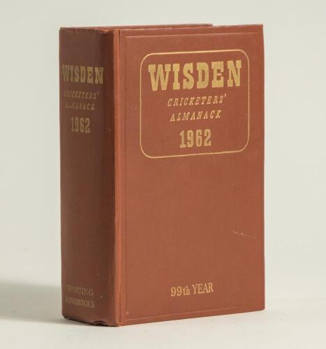 Wisden Cricketers&rsquo; Almanack 1962. Original hardback. Good/ very good condition