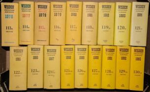 Wisden Cricketers&rsquo; Almanack 1976 to 2005. Original hardback editions with dustwrapper. Minor faults to odd dustwrappers otherwise all in good+ condition. Sold with a Wisden Australia 1998, 1st edition with dustwrapper and three Wisden related publicatio