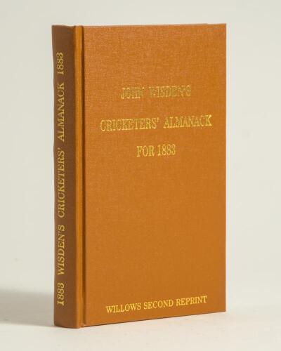 Wisden Cricketers&rsquo; Almanack 1883. Willows softback &lsquo;second&rsquo; reprint (2004) in light brown hardback covers with gilt lettering. Limited edition 135/250. Good/very good condition