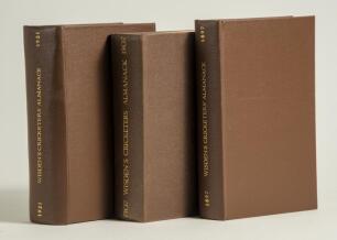 Wisden Cricketers&rsquo; Almanack 1897, 1907 and 1921. All three editions bound in dark brown boards. The 1897 with poor front wrapper, lacking the rear, the 1907 lacking wrappers and with some damage to page corners at the rear of the book and the 1921 with or