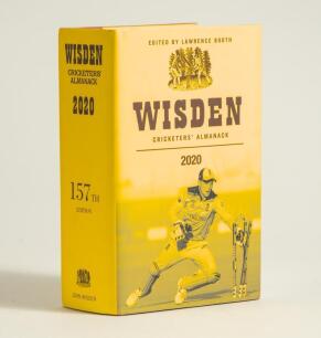 Wisden Cricketers&rsquo; Almanack 2020. Original hardback edition with dustwrapper. Signed in ink by four of the five &lsquo;Cricketers of the Year&rsquo; to their photograph plate, Pat Cummins, Simon Harmer, Marnus Labuschagne and Ellse Perry. Also signed to text pages by