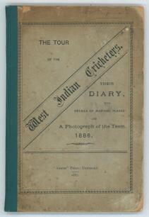 &lsquo;The Tour of the West Indian Cricketers, August & September 1886&rsquo;. Charles Guy Austin Wyatt and Lawrence R. Fyfe. The Argosy Press, Demerara, West Indies 1887. 92pp. Mounted real sepia photograph of the team at the final match of the tour v Staten Island 