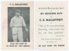 &lsquo;My Cricketing Days&rsquo;. C.G. Macartney. First edition London 1930. Original green cloth with gilt title to spine. Presentation copy with dedication to front endpaper, &lsquo;To Sir James Barrie [J.M. Barrie], As some slight acknowledgement of the kindly interest - 7