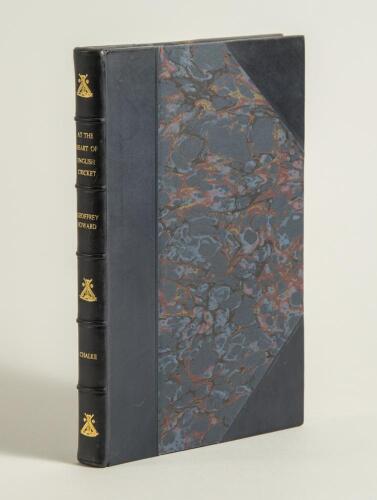 &lsquo;At the Heart of English Cricket. The Life and Memories of Geoffrey Howard&rsquo;. Stephen Chalk. Fairfield Books 2001. Bound in navy half calf and marbled boards. Limited edition number 23 of 100 produced, signed by Howard, Chalke and Scyld Berry who wrote the
