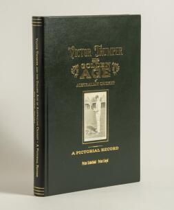 &lsquo;Victor Trumper and the Golden Age of Australian Cricket. A pictorial record&rsquo;. Peter Schofield & Peter Lloyd. Privately published in Australia 2020. Limited edition bound in full green leather, gilt titles to front and spine, with reproduction image of Tr
