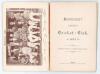 Somerset County Cricket Club Year Book 1892[-93]. Compiled by Tom H. Knight (County Scorer). Printed by Alex Hammett, Taunton 1892. Original decorative boards. The year book provides a review of the 1892 season, (the front cover dated &lsquo;1892&rsquo;) and fixtures - 2