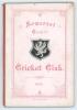 Somerset County Cricket Club Year Book 1893-94. Fourth Edition. Compiled by Tom H. Knight (County Scorer). Printed by Alex Hammett, Taunton 1893. Original decorative boards. Minor soiling to boards otherwise in very good condition. Scarce.