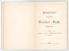 Somerset County Cricket Club Year Book 1893-94. Fourth Edition. Compiled by Tom H. Knight (County Scorer). Printed by Alex Hammett, Taunton 1893. Original decorative boards. Minor soiling to boards otherwise in very good condition. Scarce. - 2