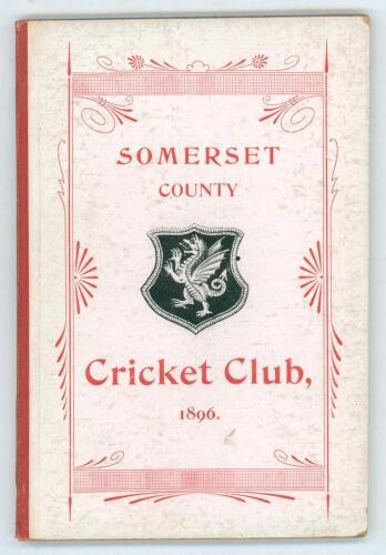 Somerset County Cricket Club Year Book 1896-97. 7th Edition. Compiled by W.T. Webb. Printed by Hammett & Co, Taunton 1897. Original decorative boards. Light soiling to boards otherwise in good/ very good condition. Scarce.