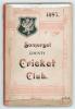 Somerset County Cricket Club Year Book 1897-98. 8th Edition. Compiled by W.T. Webb. Printed by Hammett & Co, Taunton 1898. Original decorative boards. Water damage and tippex marks to front cover, some soiling, otherwise in good condition. Scarce.