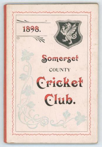 Somerset County Cricket Club Year Book 1898-99. 9th Edition. Compiled by W.T. Webb. Printed by Hammett & Co, Taunton 1899. Original decorative boards. Very good/ excellent condition. Scarce.