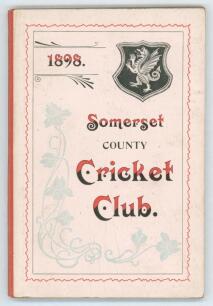 Somerset County Cricket Club Year Book 1898-99. 9th Edition. Compiled by W.T. Webb. Printed by Hammett & Co, Taunton 1899. Original decorative boards. Very good/ excellent condition. Scarce.