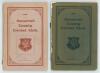 Somerset County Cricket Club Year Book 1920 and 1921. Somerset County Herald, Taunton. Original decorative wrappers. The 1920 issue with light soiling to wrappers, loss to foot of spine, rusting to staples. The 1921 with front wrapper detached and worn, l
