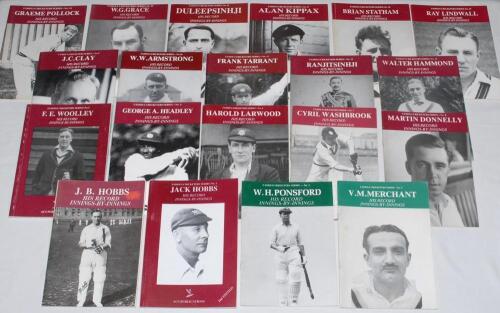 Association of Cricket Statisticians publications. Good run of forty &lsquo;Famous Cricketers Series&rsquo; booklets comprising numbers 1-39 including 1st and 2nd editions of no. 1, Jack Hobbs, and the 2nd edition of no. 4 Frank Woolley. Other subjects include Ponsfo