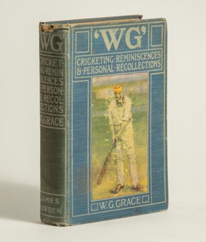 &lsquo;W.G. Cricketing Reminiscences and Personal Recollections&rsquo;. W.G. Grace. London 1899. Pictorial cloth boards. Presentation copy with florid handwritten dedication in ink to half title page, &lsquo;Batting Prize. With &ldquo;Leather Hunter&rsquo;s&rdquo; best wishes, A.J. Gaston,