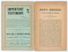 &lsquo;John Briggs. A complete record of his performances in Lancashire County Cricket...&rsquo;. T. Swindells. Manchester 1902. 24pp booklet with original pictorial green covers. Headed &lsquo;Lancashire Cricketers No.1&rsquo;. Padwick 7376. Age toning to wrapper edges and page - 2