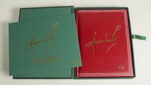 Shane Warne. My Illustrated Career&rsquo;. Shane Warne. London 2006. Leather hand bound limited edition number 884 of 1000 copies produced, signed by Warne to the limitation page. In green slipcase and original card packaging, including the six limited edition 