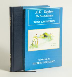 &lsquo;A.D. Taylor. The Cricketologist&rsquo;. Tony Laughton with forward by Hubert Doggart. Boundary Books, Manchester, 2002. Numbered limited edition of 200, of which 50 were a specially bound quarter leather deluxe edition, gilt to page edges, this copy being numb