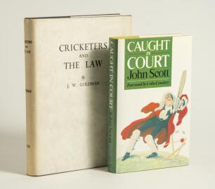 &lsquo;Cricketers and the Law&rsquo;. J.W. Goldman. Published privately, September 1958. Limited edition of 350 copies printed of which 300 were for sale, this being no. 127, signed to the limitation page by Goldman. Padwick 7210. Dustwrapper with minor nick, otherwi