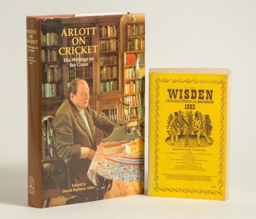 John Arlott. Wisden Cricketers&rsquo; Almanack 1983. 120th edition. Original limp cloth covers. Signed to the title page by John Arlott from whose library this came. Sold with &lsquo;Arlott on Cricket. His Writings on the Game&rsquo;, edited by David Rayvern Allen, London 