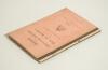 &lsquo;Index to all First-Class Matches in &ldquo;Scores and Biographies&rdquo;, Vols. I-XIV 1746-1878&rsquo;. Compiled by J.B. Payne, Harrogate, 1903. Limited to one hundred copies. 36pp. Original stiffened card covers with olive green cloth spine. Padwick 805. Front board deta - 3