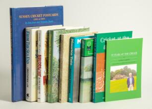 Sussex signed County and Club histories and biographies. Nine titles of which seven are signed by the author (unless stated), some with accompanying letter slipped in from the author to the late vendor. Signed hardback titles, all with good dustwrappers, 