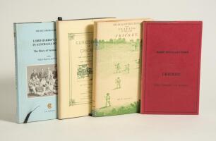 J.W. McKenzie facsimile reprints. Four hardback titles with dustwrappers. Three are limited edition facsimile reprints, each signed by McKenzie. &lsquo;Curiosities of Cricket from the Earliest Records to the Present Time by An Old Cricketer&rsquo;, A.L. Ford 1897, re