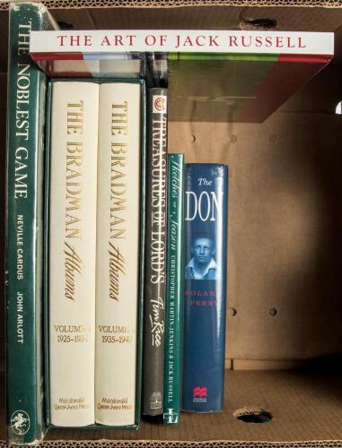 Cricket Books. Small selection including &lsquo;The Don&rsquo;. Roland Perry. London 1996, nicely signed by Bradman to title page, &lsquo;Treasures of Lord&rsquo;s&rsquo;. Tim Rice. London 1989, signed by Rice to title page, &lsquo;Sketches of a Season&rsquo;. Christopher Martin-Jenkins and Jack 