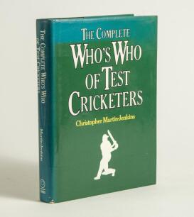 &lsquo;The Complete Who&rsquo;s Who of Test Cricketers&rsquo;. Christopher Martin-Jenkins. London 1980. Hardback with dustwrapper. Signed to the front endpaper by the author, and to the pages by 39 England Test players, 33 Australians, one West Indies and one South Africa.