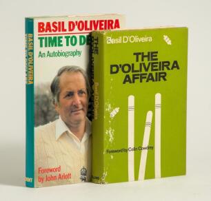 Basil D&rsquo;Oliveira and Worcestershire C.C.C. Two hardback autobiographies with dustwrappers. &lsquo;The D&rsquo;Oliveira Affair&rsquo;, Basil D&rsquo;Oliveira, London 1969. Slipped in is a poignant single page handwritten letter from D&rsquo;Oliveira to Ron Yeomans, dated 11th August 19