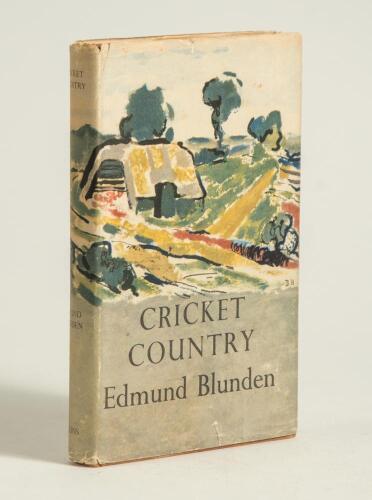 &lsquo;Cricket Country&rsquo;. Edmund Blunden. First edition London 1944. Original hardback with good dustwrapper. Ownership signature in blue ink to the front endpaper of &lsquo;J.E. Morpurgo, Italy, Oct. [19]44&rsquo;. To the inside front cover is a single page handwritten let