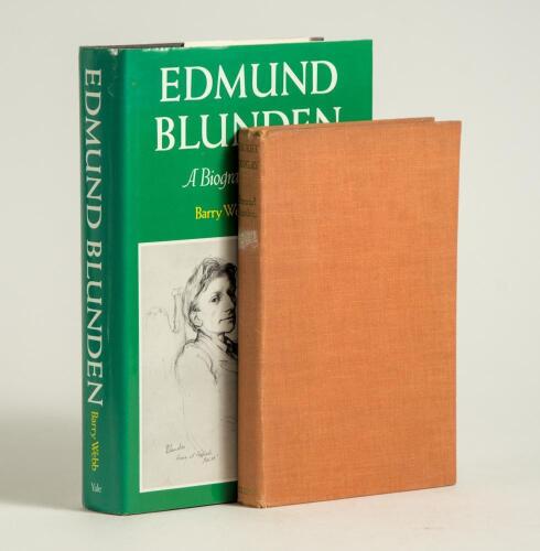 &lsquo;Cricket Country&rsquo;. Edmund Blunden. First edition London 1944. Original hardback in original cloth, lacking dustwrapper. Ownership name of &lsquo;E.S. Jones&rsquo; to front endpaper with small handwritten note lightly laid down, dated 16th June 1944, in which Blunden 