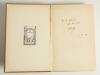 &lsquo;Happy Days. Recollections of an Unrepentant Victorian&rsquo;. James Thorpe. London 1933. Original brown cloth. Presentation copy with signed dedication in ink to front endpaper &lsquo;For J Goldman with best wishes, J.H. Thorpe, 9th November 1938&rsquo;, and bookplate of - 2
